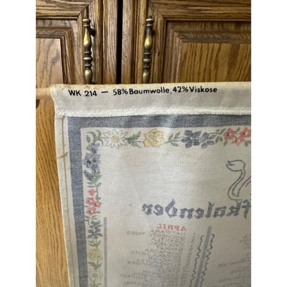 Vintage Bavarian Swearing Calendar Tapestry Fabric Hanging Cloth Tea Towel Decor - Picture 4 of 4